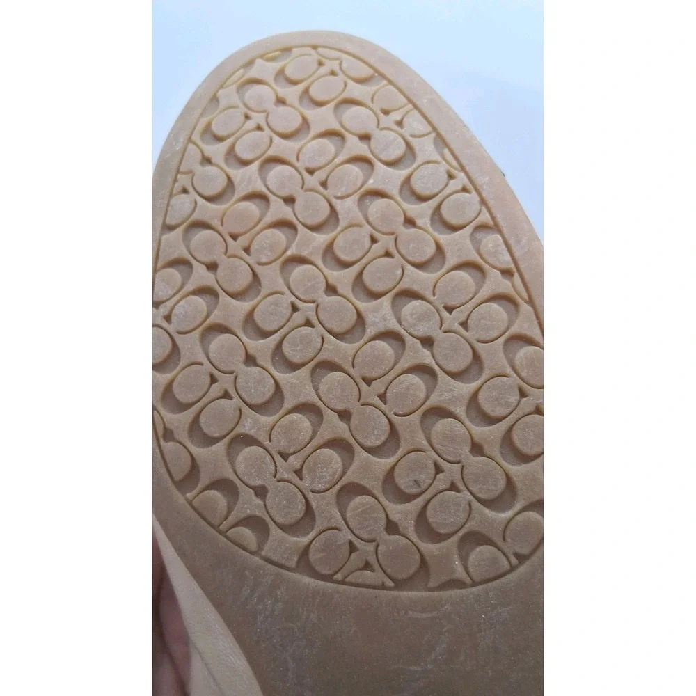 Coach DEMI Foldable Ballet Slip On Flats Size 11B Beige Black Gold Tone Bow - Picture 8 of 11